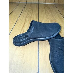 Crocs‎ Womens Mule Clogs Size 5W Black Comfort Casual Slip On Shoes